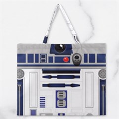 Robot R2d2 R2 D2 Pattern Zipper Large Tote Bag by Jancukart
