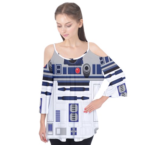 Robot R2d2 R2 D2 Pattern Flutter Tees by Jancukart