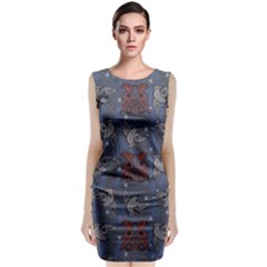 Armenian Ornaments Sleeveless Velvet Midi Dress by Gohar
