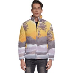 Illustration Background Landscape Men s Puffer Bubble Jacket Coat by Wegoenart