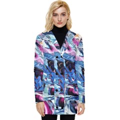 Feathers Button Up Hooded Coat  by kaleidomarblingart