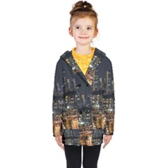 Seoul Building City Night View Kids  Double Breasted Button Coat by Wegoenart