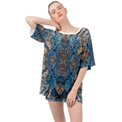 Lapislazuli Arabesque  Oversized Chiffon Top by kaleidomarblingart