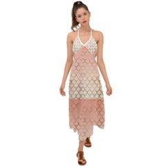Mermaid Ombre Scales  Halter Tie Back Dress  by ConteMonfrey