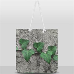 Vine On Damaged Wall Photo Full Print Rope Handle Tote (large) by dflcprintsclothing