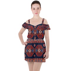 Armenian Carpet Ruffle Cut Out Chiffon Playsuit by Gohar