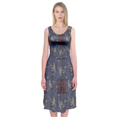 Armenian Ornaments Midi Sleeveless Dress by Gohar