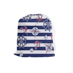 Seamless Marine Pattern Drawstring Pouch (large) by BangZart