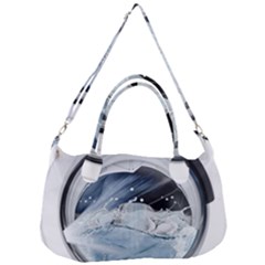 Gray Washing Machine Illustration Removal Strap Handbag by Jancukart