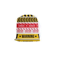 Yellow Black Warning Line Drawstring Pouch (small) by Jancukart