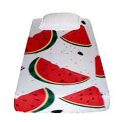 Watermelon Seamless Pattern Fitted Sheet (single Size) by Jancukart