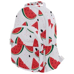 Watermelon Seamless Pattern Rounded Multi Pocket Backpack by Jancukart