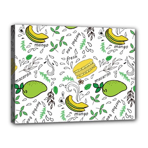 Hamburger With Fruits Seamless Pattern Canvas 16  X 12  (stretched) by Jancukart