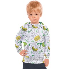Hamburger With Fruits Seamless Pattern Kids  Hooded Pullover by Jancukart