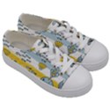 Cartoon Whale Seamless Background Kids  Low Top Canvas Sneakers View3