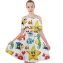 Fish Ocean Water Sea Life Seamless Background Cut Out Shoulders Chiffon Dress View1