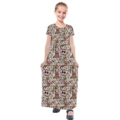Architecture Ornaments Kids  Short Sleeve Maxi Dress by Gohar