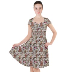 Architecture Ornaments Cap Sleeve Midi Dress by Gohar