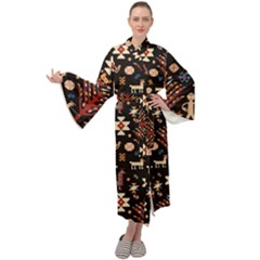 Carpet-symbols Maxi Velour Kimono by Gohar