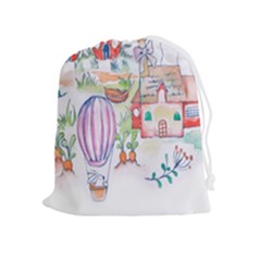 Easter Village  Drawstring Pouch (xl) by ConteMonfrey