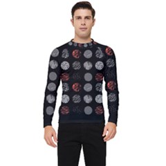 Black And Multicolored Polka Dot Wallpaper Artwork Digital Art Men s Long Sleeve Rash Guard by danenraven