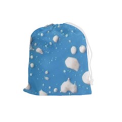 Ice Cream Bubbles Texture Drawstring Pouch (large) by dflcprintsclothing