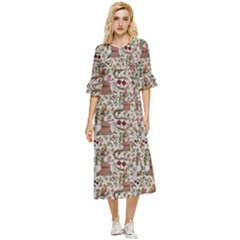 Ornaments Double Cuff Midi Dress by Gohar