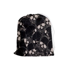 Skull Pattern Drawstring Pouch (large) by Valentinaart