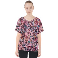 Cells In A Red Space V-neck Dolman Drape Top by DimitriosArt