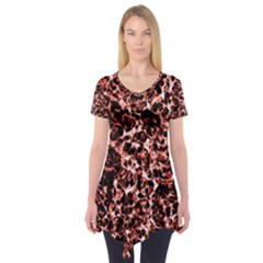Red Universe Short Sleeve Tunic  by DimitriosArt