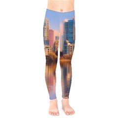 Vancouver Canada Sea Ocean Reflections Skyline Kids  Classic Winter Leggings by danenraven