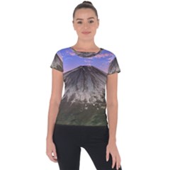 Mount Mountain Fuji Japan Volcano Mountains Short Sleeve Sports Top  by danenraven