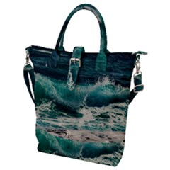 Sea Ocean Waves Seascape Beach Buckle Top Tote Bag by danenraven