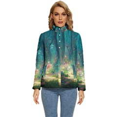Magical Forest Forest Painting Fantasy Women s Puffer Bubble Jacket Coat by danenraven