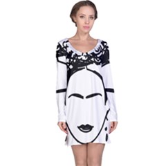 Frida Kahlo  Long Sleeve Nightdress by Sobalvarro