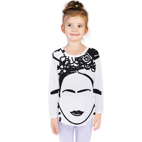 Frida Kahlo  Kids  Long Sleeve Tee by Sobalvarro
