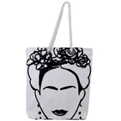 Frida Kahlo  Full Print Rope Handle Tote (large) by Sobalvarro