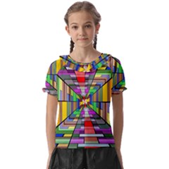 Art Background Abstract Kids  Frill Chiffon Blouse by artworkshop