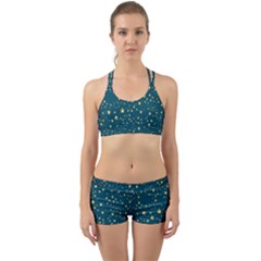 Star Golden Pattern Christmas Design White Gold Back Web Gym Set by Ravend