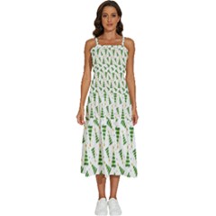 Christmas Tree Pattern Christmas Trees Sleeveless Shoulder Straps Boho Dress by Ravend