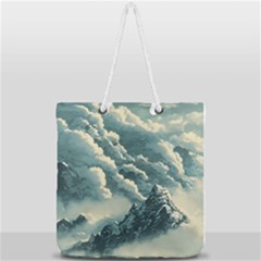 Mountains Alps Nature Clouds Sky Fresh Air Art Full Print Rope Handle Tote (large) by Pakemis