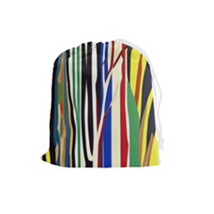 Abstract Trees Colorful Artwork Woods Drawstring Pouch (large) by Pakemis