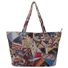Background Embroidery Pattern Stitches Abstract Full Print Shoulder Bag by Pakemis