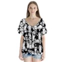 Graffiti Spray Can Characters Seamless Pattern V-Neck Flutter Sleeve Top View1