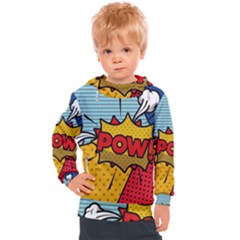 Pow Word Pop Art Style Expression Vector Kids  Hooded Pullover by Pakemis