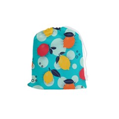 Pop Art Style Citrus Seamless Pattern Drawstring Pouch (medium) by Pakemis