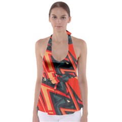 Graffiti Detail Wallpaper Texture Background Babydoll Tankini Top by Pakemis