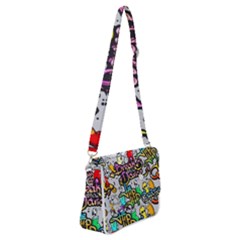 Hip Hop Background Shoulder Bag With Back Zipper by Pakemis