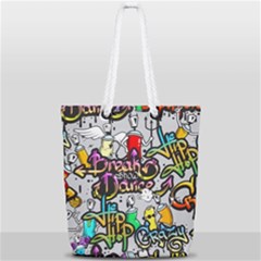 Hip Hop Background Full Print Rope Handle Tote (small) by Pakemis