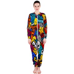 Graffiti Characters Seamless Pattern Onepiece Jumpsuit (ladies) by Pakemis